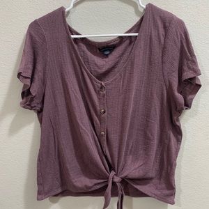 American Eagle Purple Tie Top